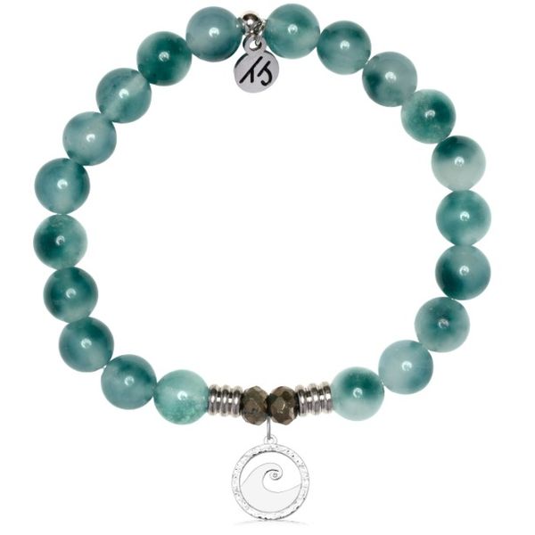 Teal White Jade Waves of Strength T. Jazelle Bracelet Erickson Jewelers Iron Mountain, MI