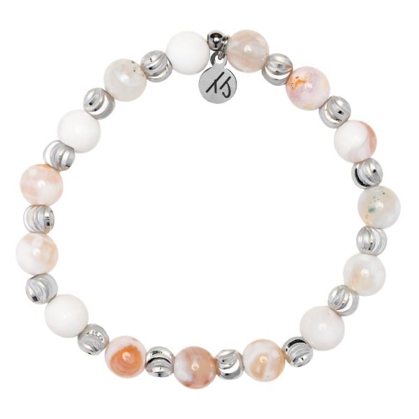Harmony Silver White Natural Agate T. Jazelle Bracelet Erickson Jewelers Iron Mountain, MI
