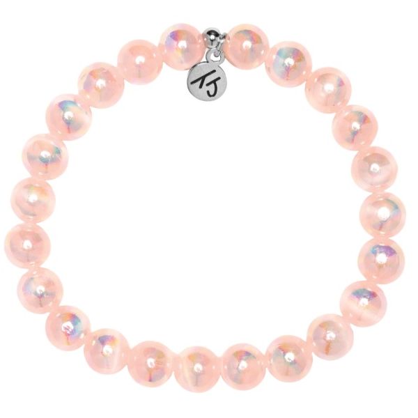 Silver Pink Selenite Comfort Stacker T. Jazelle Bracelet Erickson Jewelers Iron Mountain, MI