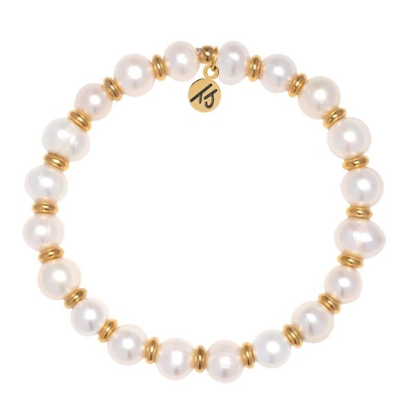 Empowered Elegance Pearl Gold T. Jazelle Bracelet Erickson Jewelers Iron Mountain, MI