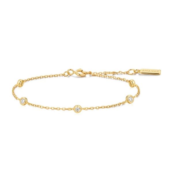 SILVER CLASSIC BEZEL SET STATION ADJ BRACELET Erickson Jewelers Iron Mountain, MI