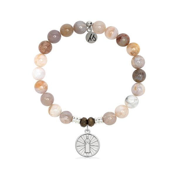 Silver Australian Agate Be The Light Bracelet Erickson Jewelers Iron Mountain, MI