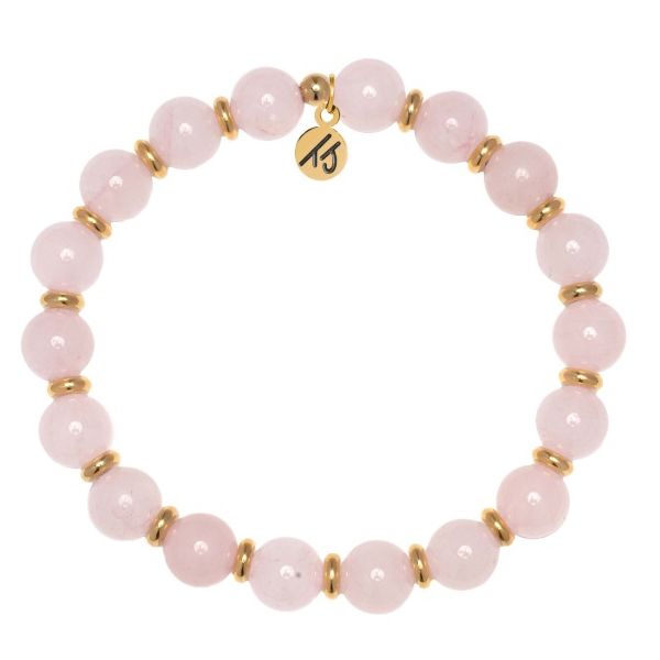Gold Empowered Elegance Rose Quartz T. Jazelle Bracelet Erickson Jewelers Iron Mountain, MI