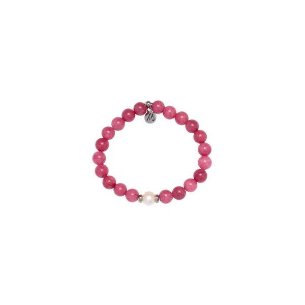 Silver Tranquility Pink Jade T. Jazelle Bracelet Erickson Jewelers Iron Mountain, MI