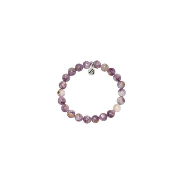 Silver Lepidolite Quartz Calming Stacker T. Jazelle Bracelet Erickson Jewelers Iron Mountain, MI