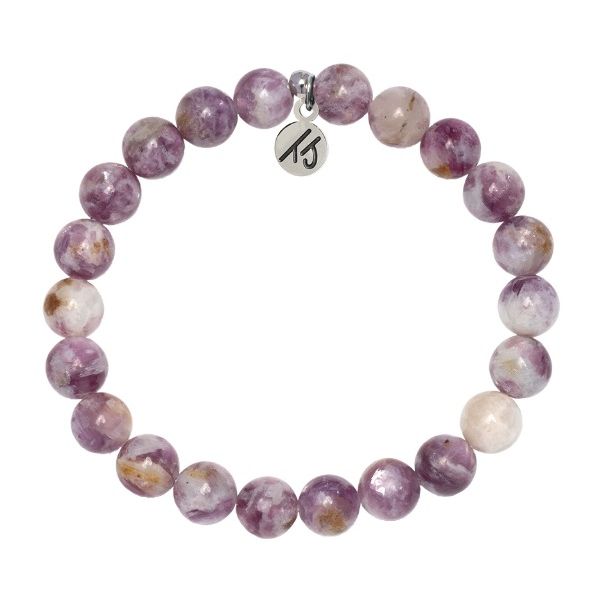 Silver Lepidolite Quartz Calming Stacker T. Jazelle Bracelet Erickson Jewelers Iron Mountain, MI