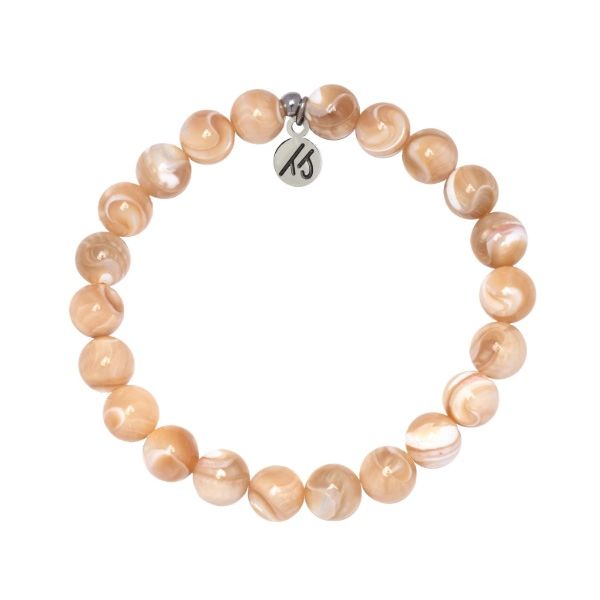 Silver Tan Shell Grounding Stacker T. Jazelle Bracelet Erickson Jewelers Iron Mountain, MI