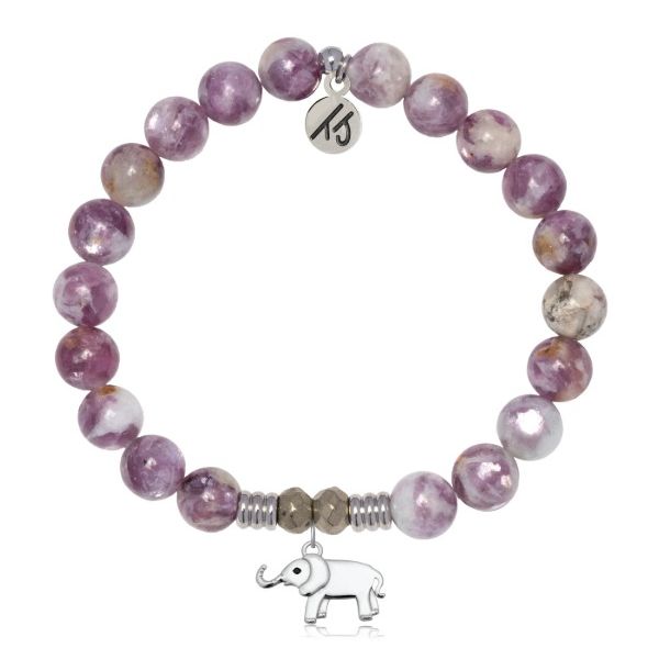 Silver Lepidolite Quartz Lucky Elephant T. Jazelle Bracelet Erickson Jewelers Iron Mountain, MI