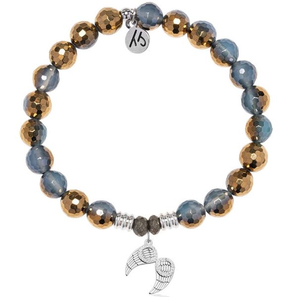 Silver Blue Gold Agate Infinite Protection T. Jazelle Bracelet Erickson Jewelers Iron Mountain, MI