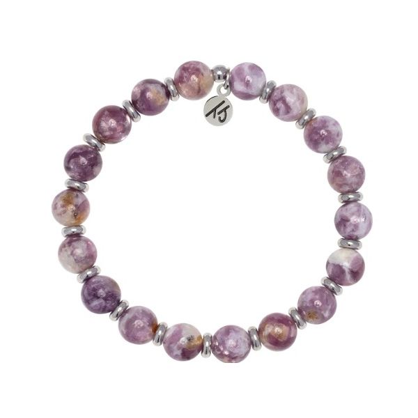 Silver Lepidolite Quartz Empowered Elegance T. Jazelle Bracelet Erickson Jewelers Iron Mountain, MI