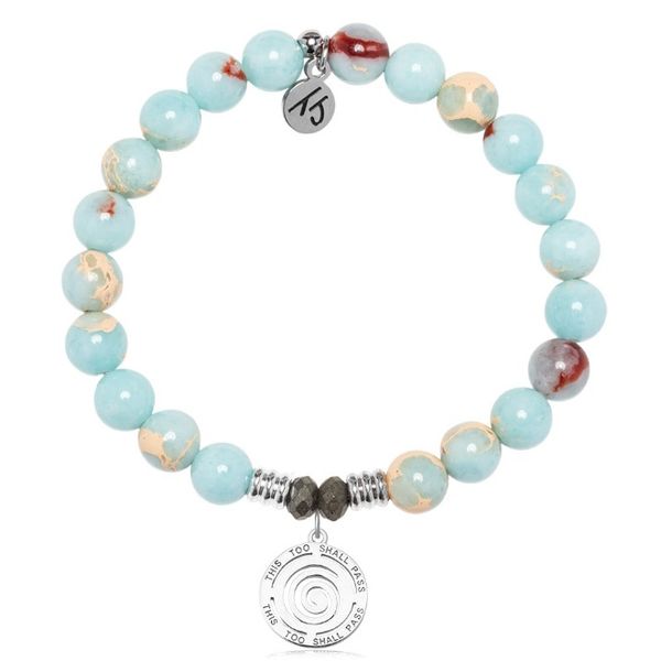 Silver Snakeskin Jasper This Too Shall Pass T. Jazelle Bracelet Erickson Jewelers Iron Mountain, MI