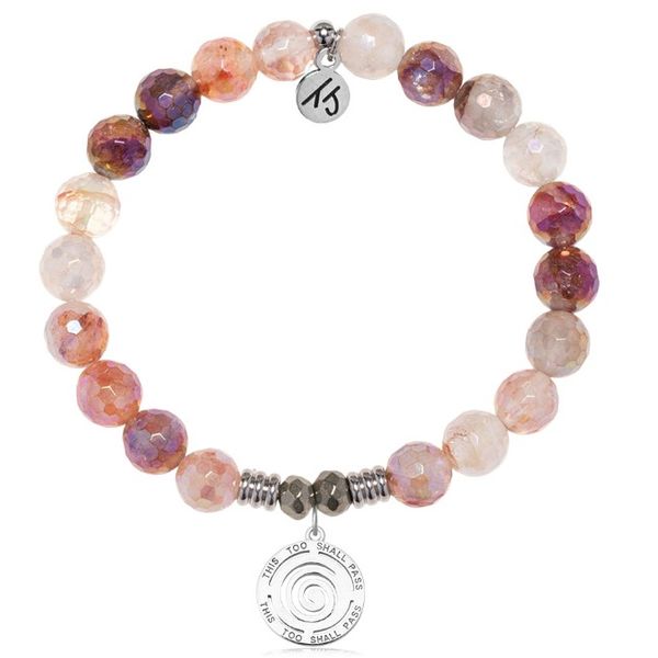 Silver Strawberry Quartz This Too Shall Pass T. Jazelle Bracelet Erickson Jewelers Iron Mountain, MI
