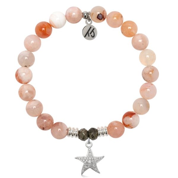 Silver Sakura Agate Starfish CZ T. Jazelle Bracelet Erickson Jewelers Iron Mountain, MI