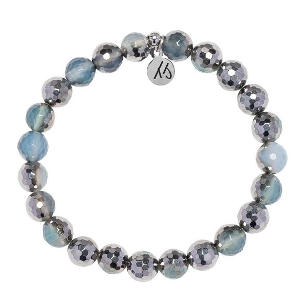 Silver Blue Silver Agate Motivation Stacker T. Jazelle Bracelet Erickson Jewelers Iron Mountain, MI