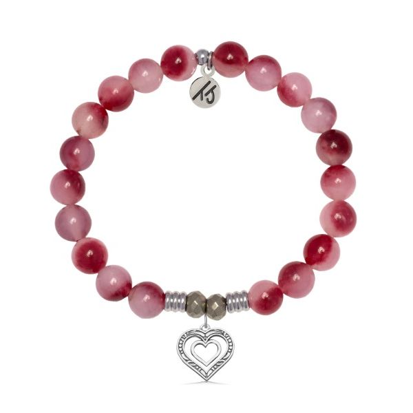 Cherry Jade Family Heart Bracelet Erickson Jewelers Iron Mountain, MI