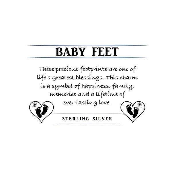 Silver Blue Aquamarine Baby Feet Bracelet Image 2 Erickson Jewelers Iron Mountain, MI