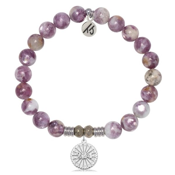 Silver Lepidolite Quartz Today Tomorrow Forever T. Jazelle Bracelet Erickson Jewelers Iron Mountain, MI