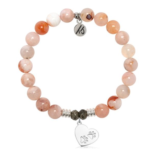 Silver Sakura Agate Paws of Love Bracelet Erickson Jewelers Iron Mountain, MI