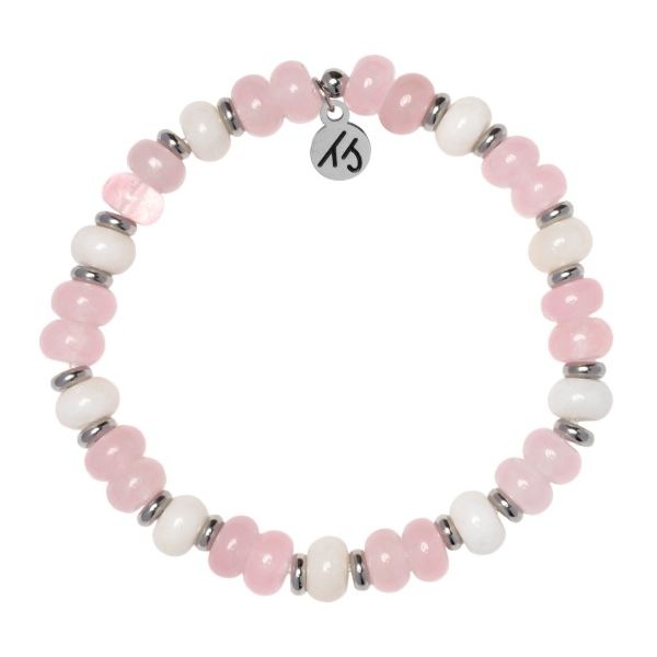 Silver Soulful Rose Quartz Beige Jade T. Jazelle Bracelet Erickson Jewelers Iron Mountain, MI