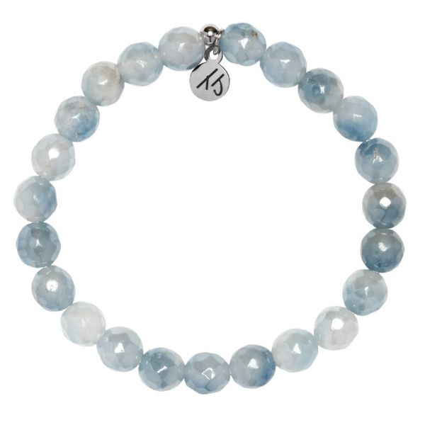 Silver Aquamarine Jade Peace Stacker T. Jazelle Bracelet Erickson Jewelers Iron Mountain, MI