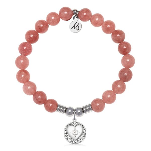 T. Jazelle Strawberry Jade Friendship Heart Bracelet Erickson Jewelers Iron Mountain, MI