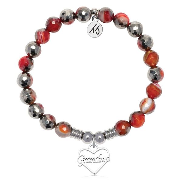 Stainless Steel T. Jazelle Silver Dipped Red Agate Bracelet Erickson Jewelers Iron Mountain, MI