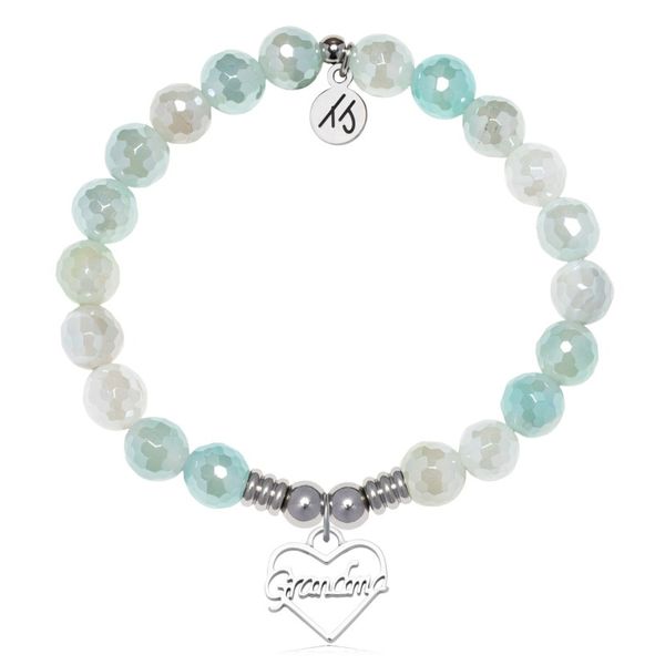 Stainless Steel T. Jazelle Aqua Agate Bracelet Erickson Jewelers Iron Mountain, MI