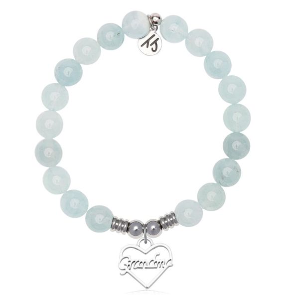 Stainless Steel T. Jazelle Aquamarine Jade Bracelet Erickson Jewelers Iron Mountain, MI