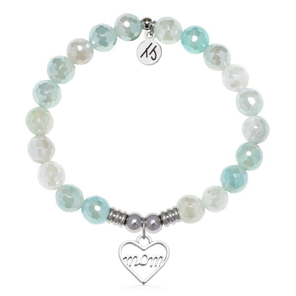 Stainless Steel T. Jazelle Aqua Agate Bracelet Erickson Jewelers Iron Mountain, MI