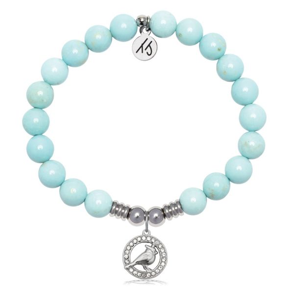 Stainless Steel T. Jazelle Blue Turquoise CZ Bracelet Erickson Jewelers Iron Mountain, MI