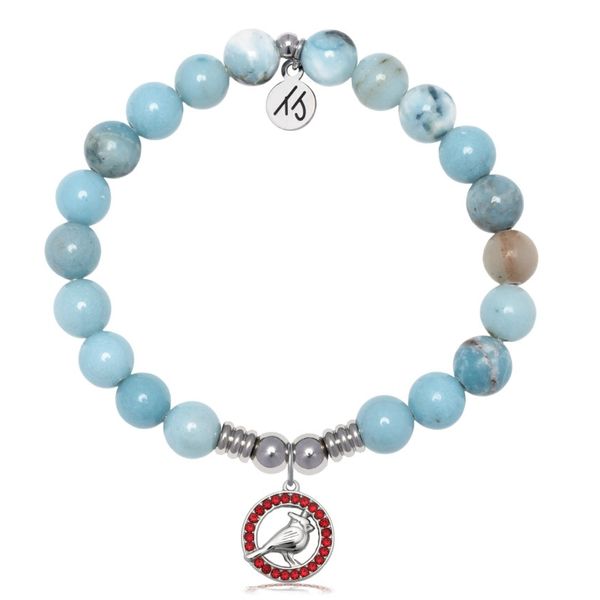 Stainless Steel T. Jazelle Larimar Jasper Bracelet Erickson Jewelers Iron Mountain, MI