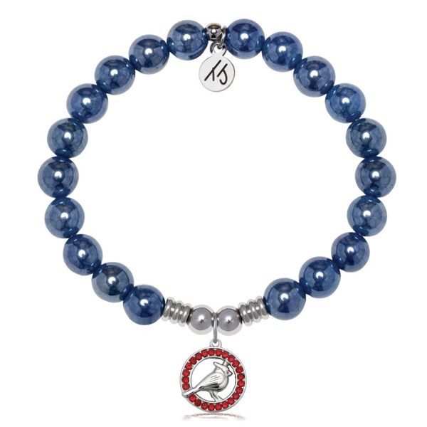 Stainless Steel T. Jazelle Navy Agate Bracelet Erickson Jewelers Iron Mountain, MI