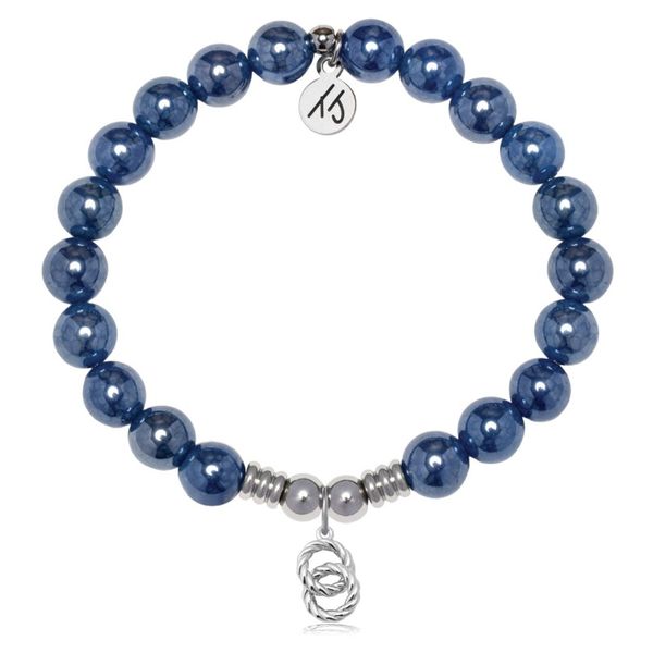 Stainless Steel T. Jazelle Navy Agate Forever Connected Bracelet Erickson Jewelers Iron Mountain, MI