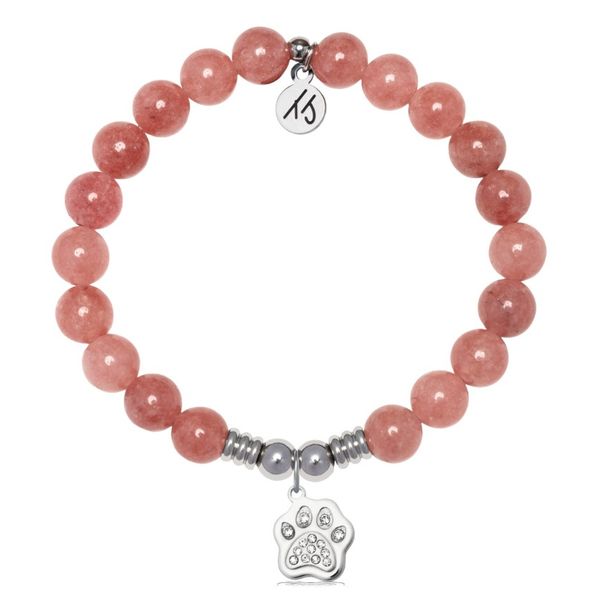 Stainless Steel T. Jazelle Strawberry Jade Paw Bracelet Erickson Jewelers Iron Mountain, MI