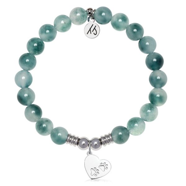 Stainless Steel T. Jazelle Bracelet with Teal White Jade Paws of Love Erickson Jewelers Iron Mountain, MI