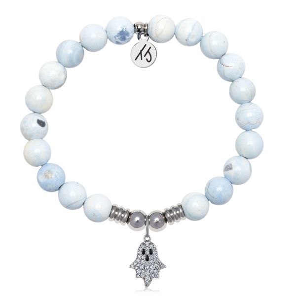 Stainless Steel Blue and White Agate Ghost T. Jazelle Bracelet Erickson Jewelers Iron Mountain, MI