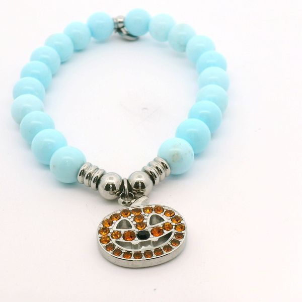 Blue Turquoise Pumpkin Stainless T. Jazelle Bracelet Erickson Jewelers Iron Mountain, MI