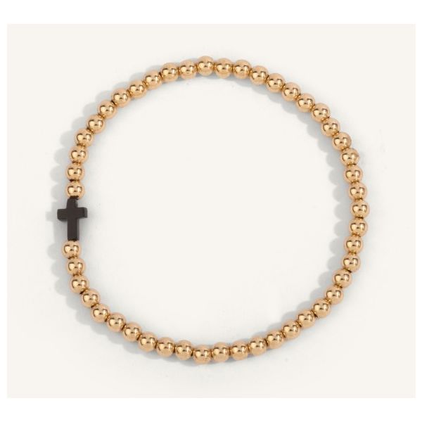 Black Onyx Cross Beaded Bracelet Erickson Jewelers Iron Mountain, MI