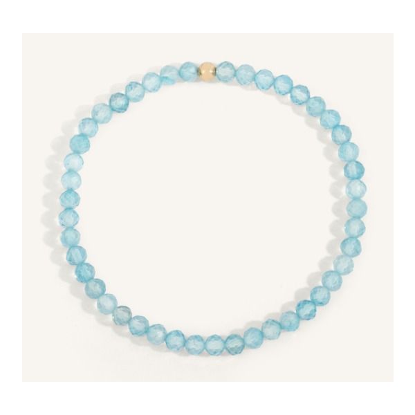 Blue Topaz December Birthstone Bead Bracelet Erickson Jewelers Iron Mountain, MI