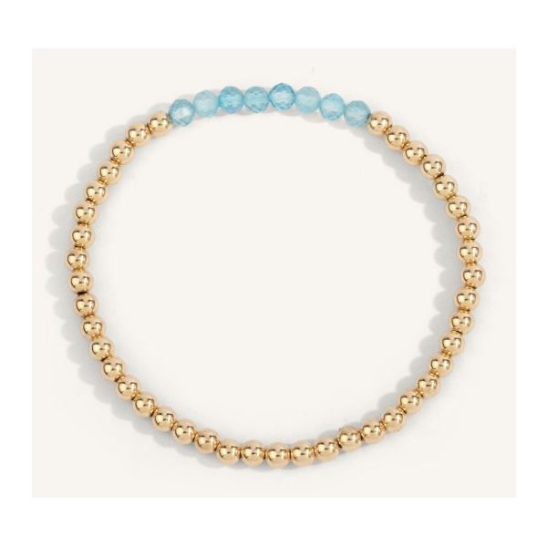 Blue Topaz December Birthstone Bead Bracelet Erickson Jewelers Iron Mountain, MI