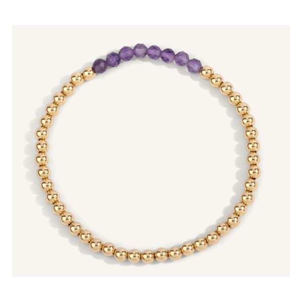 Amethyst February Birthstone Bead Bracelet Erickson Jewelers Iron Mountain, MI