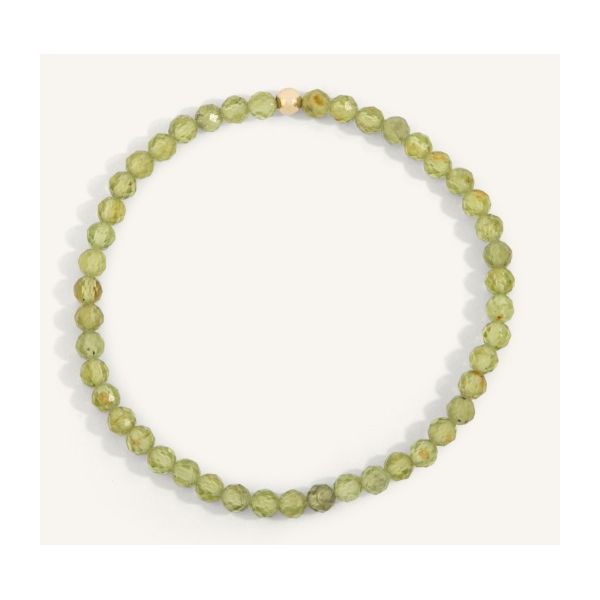 Peridot August Birthstone Bead Bracelet Erickson Jewelers Iron Mountain, MI