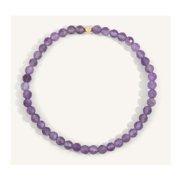 Amethyst February Birthstone Bead Bracelet Erickson Jewelers Iron Mountain, MI