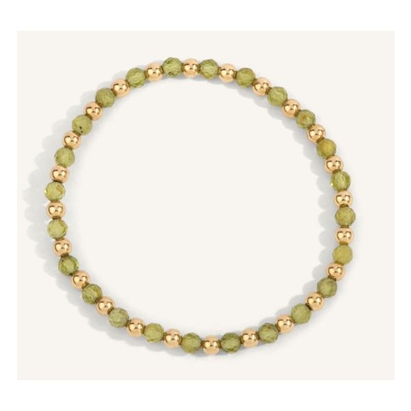 Peridot & 14Kt Gold Filled Harmony Gemstone Bead Bracelet Erickson Jewelers Iron Mountain, MI