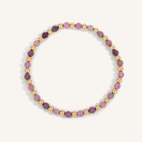 Ruby & 14Kt Gold Filled Gemstone Bead Bracelet Erickson Jewelers Iron Mountain, MI