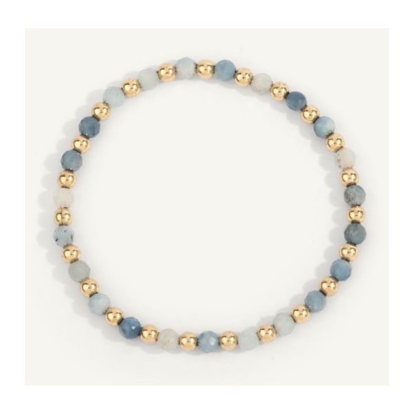 Aquamarine & 14Kt Gold Filled Bead Bracelet Erickson Jewelers Iron Mountain, MI