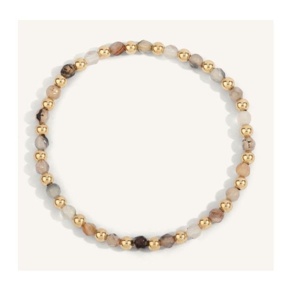 Fire Agate & 14Kt Gold Filled Harmony Bead Bracelet Erickson Jewelers Iron Mountain, MI