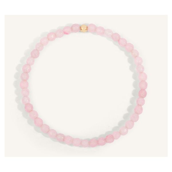 Rose Quartz Gemstone Beaded Bracelet Erickson Jewelers Iron Mountain, MI