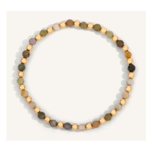 TOURMALINE & 14KT GOLD FILLED HARMONY GEMSTONE BED BRACELET Erickson Jewelers Iron Mountain, MI