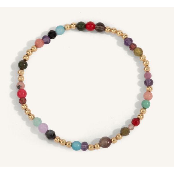 MIXED GEMSTONE & 14KT GOLD FILLED JOURNEY 3MM BEAD DEE BERKLEY BRACELET Erickson Jewelers Iron Mountain, MI